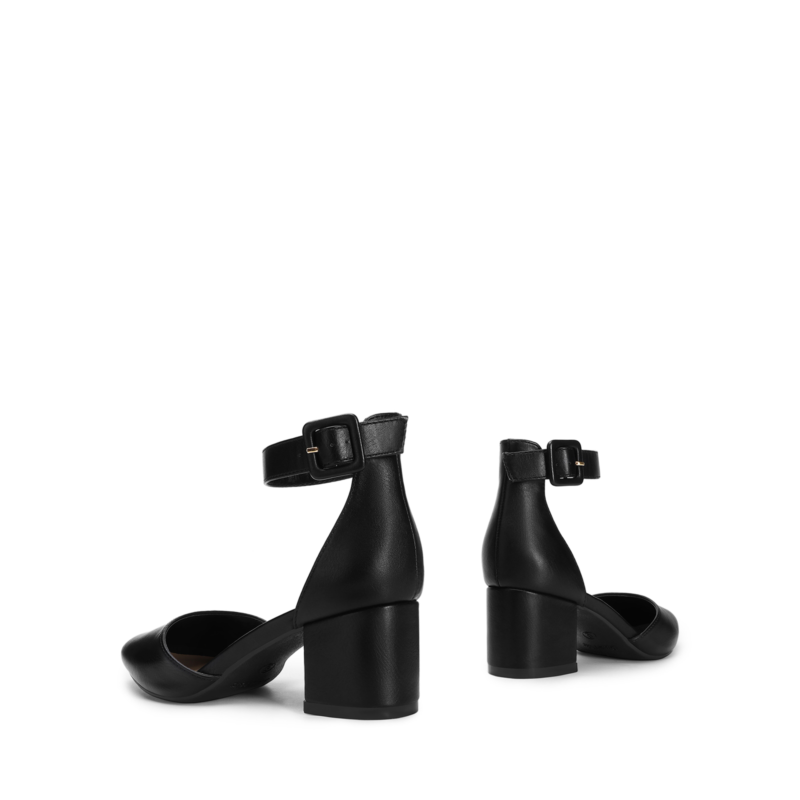 Women’s Timeless Pointed Toe Block Heel Wide-Size Pumps with Adjustable Strap