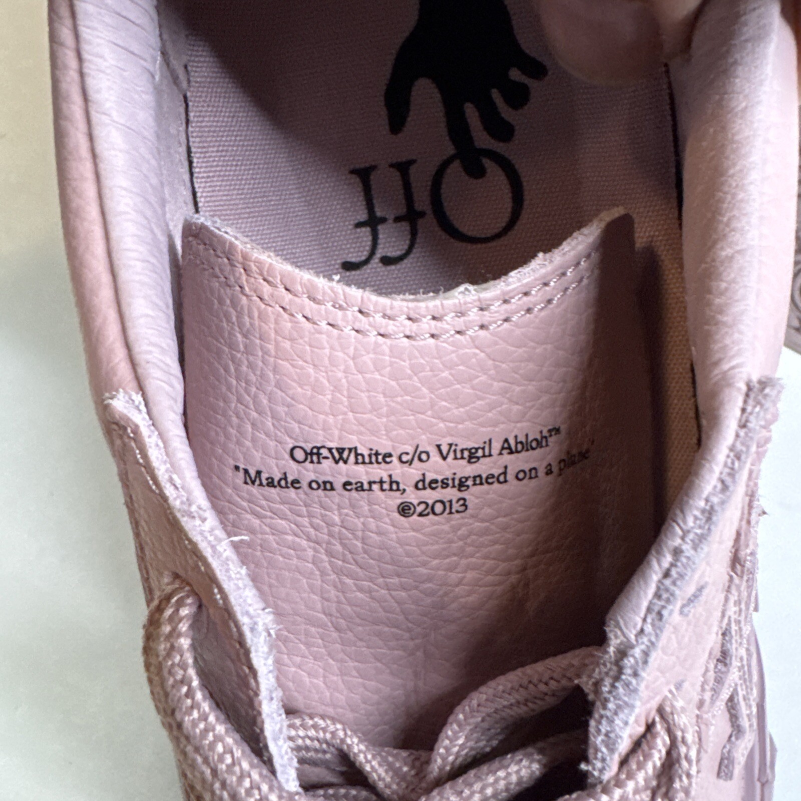 Off-White Vulcanized High Pink Leather Sneakers EU Size 40 US 9.5