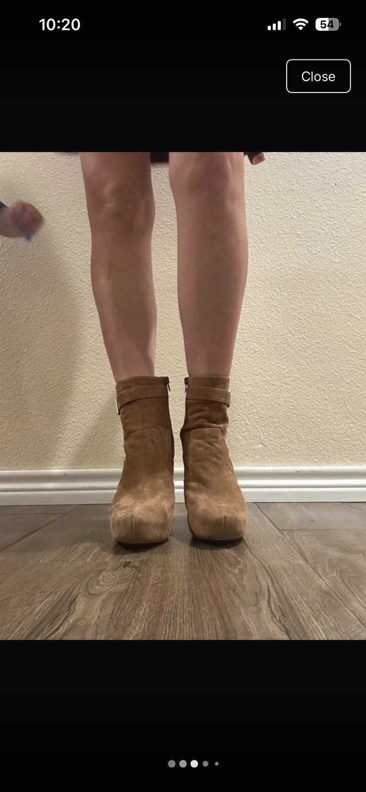 Express Brown Suede Leather Ankle Booties Round Toe Buckle Zip Women’s 10