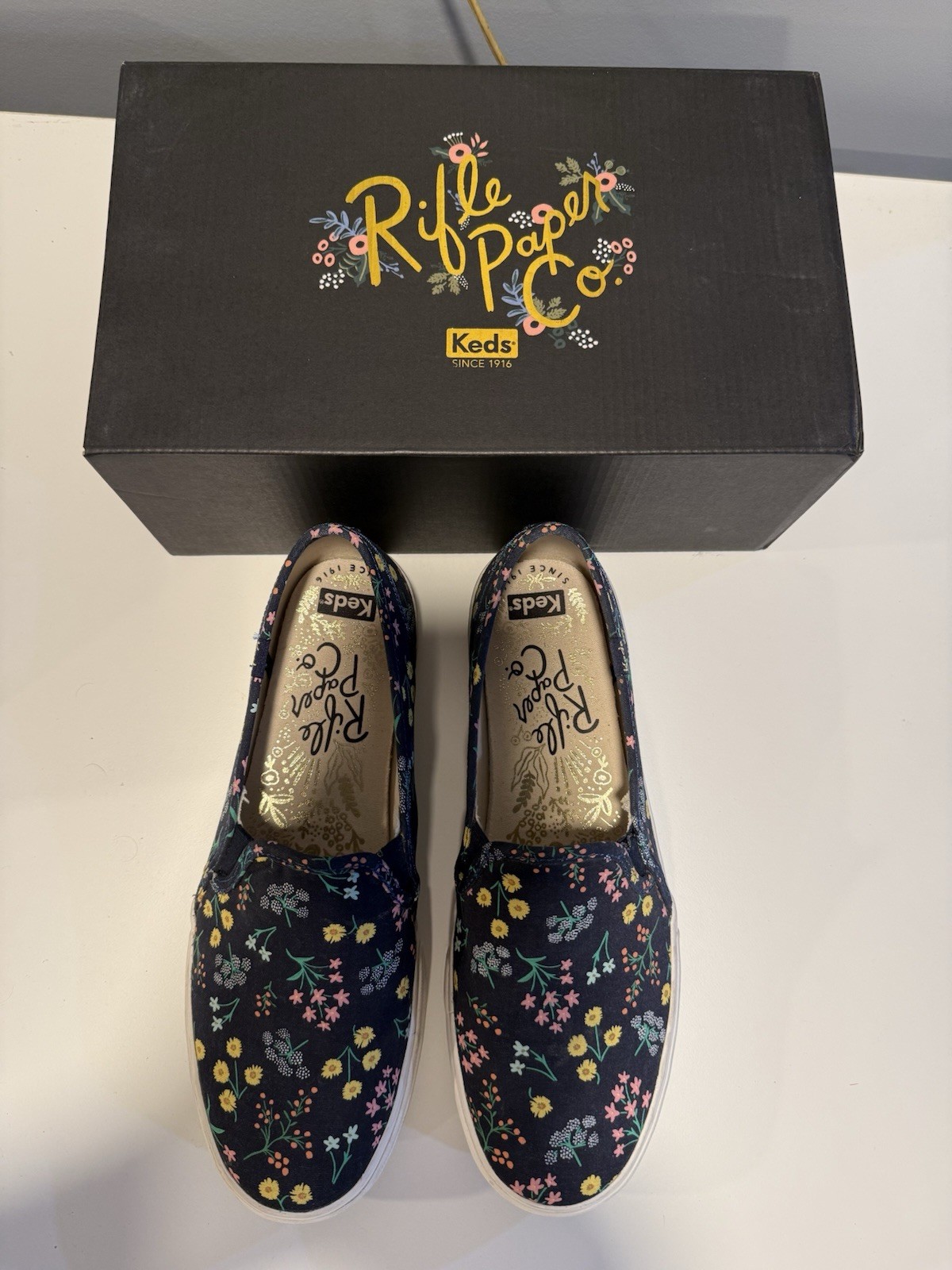 Keds x Rifle Paper Co Floral Canvas Slip-On Sneakers Navy/Multicolor WF65564