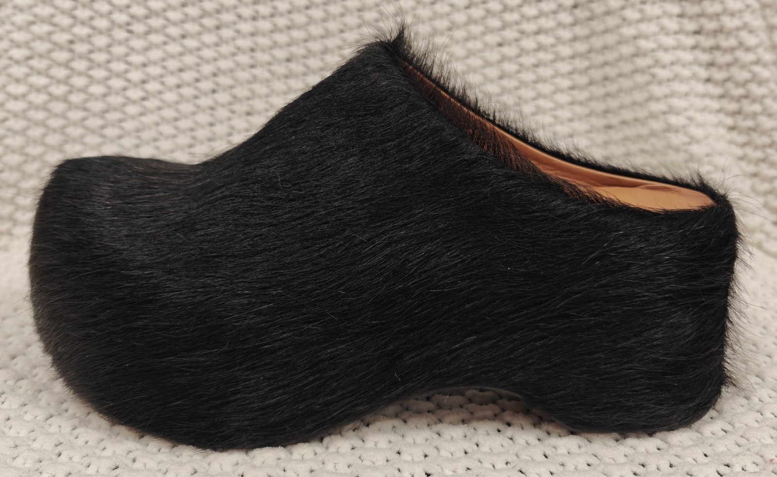 Marni Women’s Black Italian Calf Hair Sabot Slip-On Platform Mule Clog Sz 40