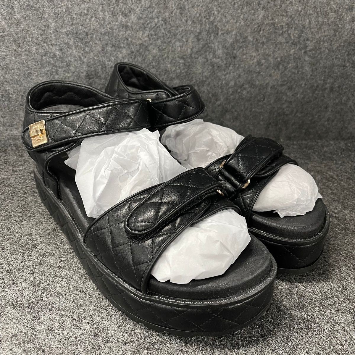 SO GOODS FOR LIFE Loreen Buckle Footbed Sandals Women’s Size 8 Onyx