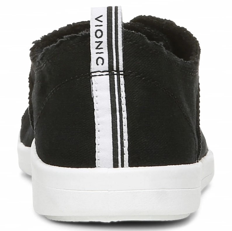 VIONIC Women Beach Pismo Casual Sneaker: Canvas, Black Canvas (NEW)