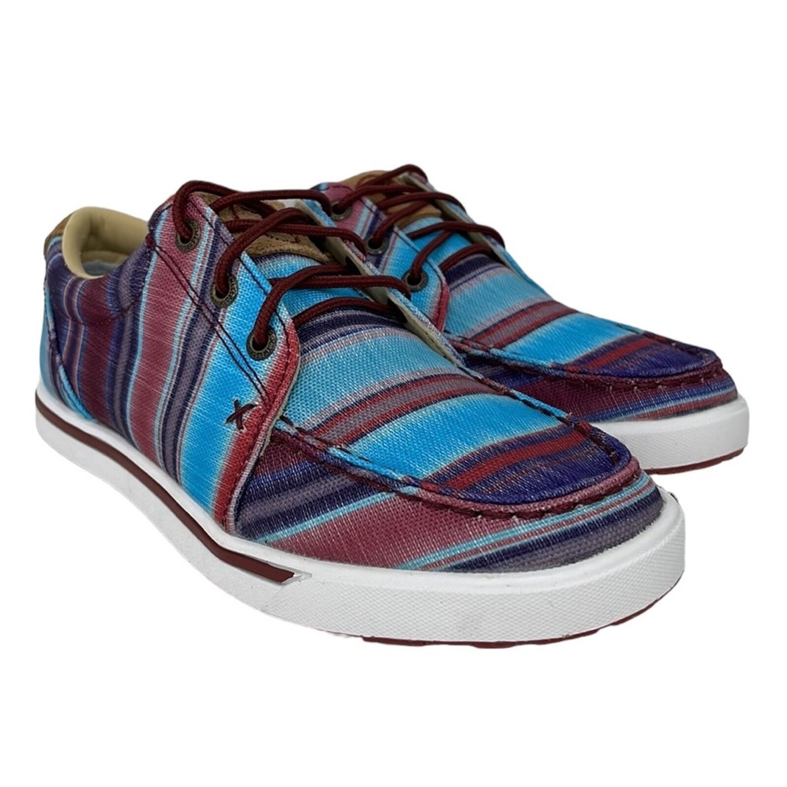 Twisted X NWT Women’s 7 Sneakers Shoes Flats Hooey Loper Blue Red Stripes