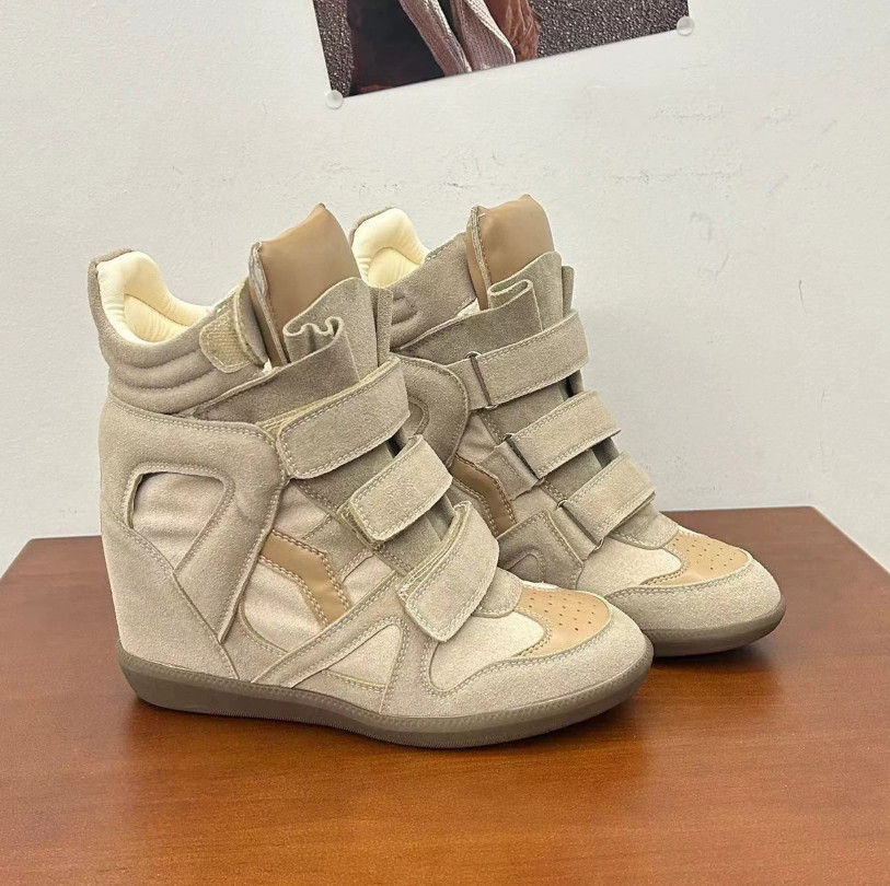 Isabel Marant Inspired High Quality Wedge Sneakers-Apricot color
