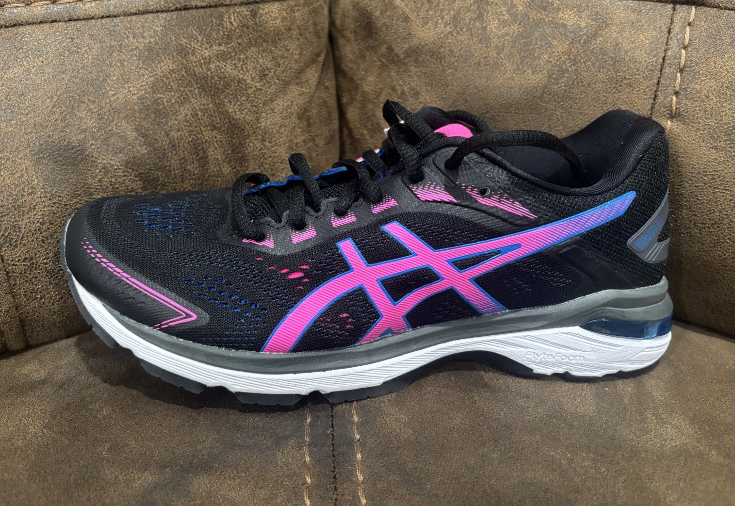 Asics Running Shoes GT-2000 7 Women’s Size 8 Black Pink Blue Athletic Sneakers