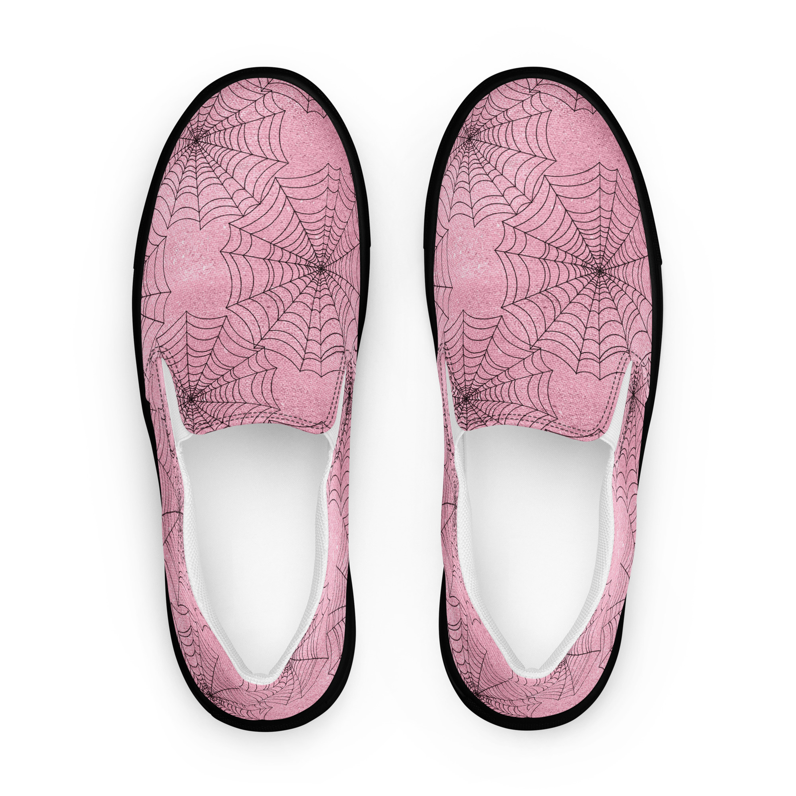 Goth/Punk/Kawaii/Pastel Punk and Black Cobwebs Women’s slip-on canvas shoes