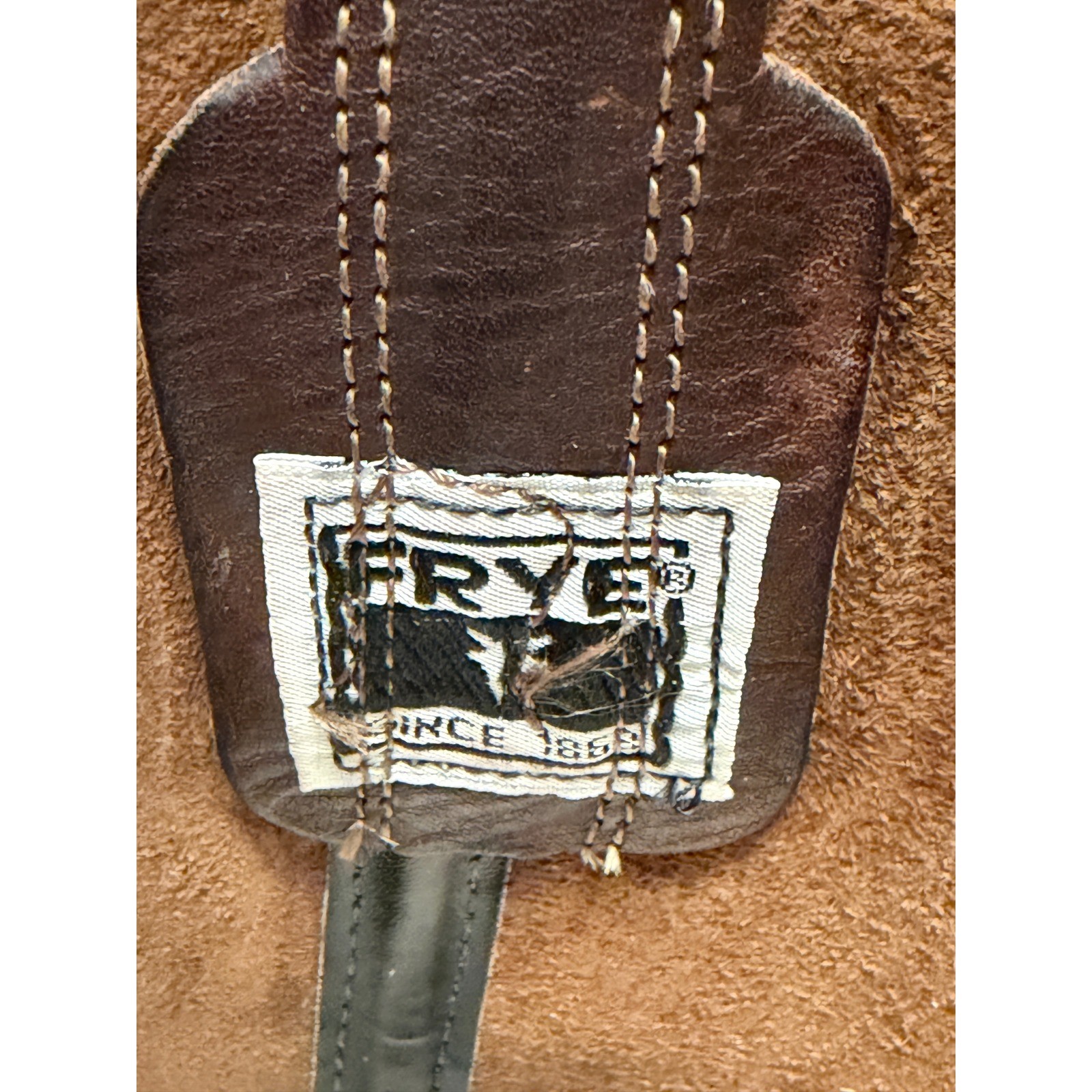 Vintage Frye Brown Leather Belted Harness Boots 77250 Pull On O-Ring Size 8