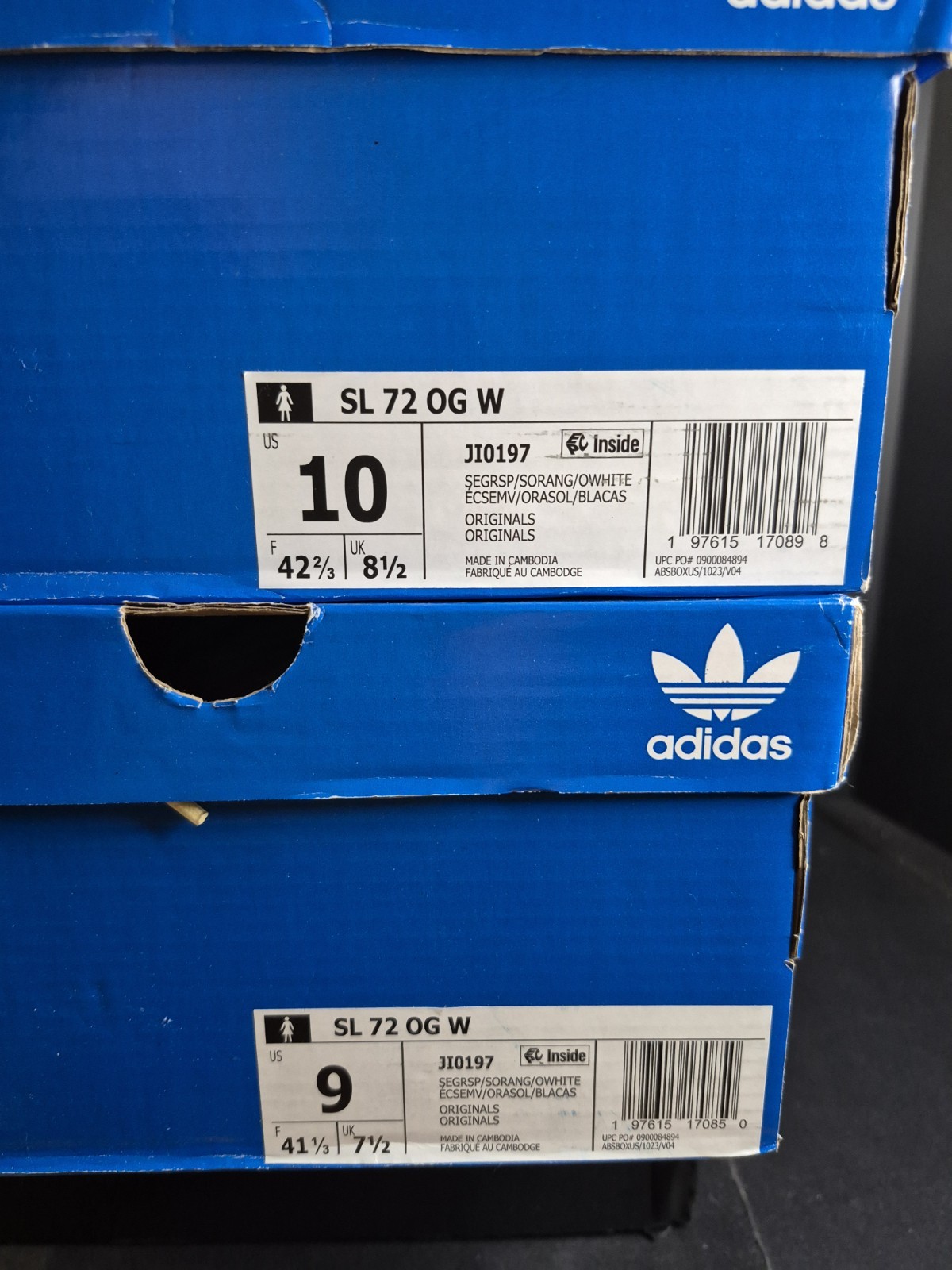 ADIDAS SL 72 OG GREEN ORANGE SIZES 9 OR 10 WOM JI0197 NIB! $100