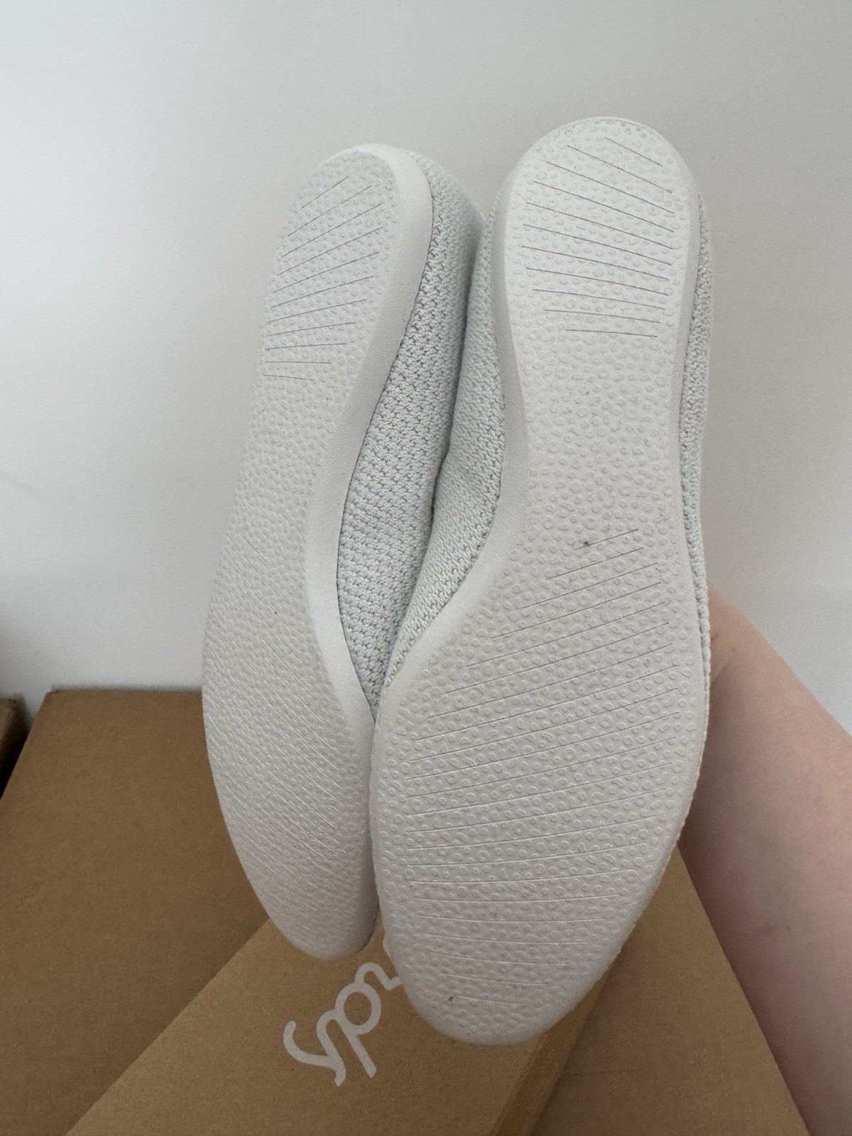 NEW ALLBIRDS TREE BREEZER BLIZZARD WHITE BALLET FLATS SHOES SLIP WOMENS SIZE 9