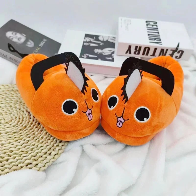 Anime Orange Dog Slippers Soft Adult Cosplay House Shoes Size 35-43 Insole 28cm
