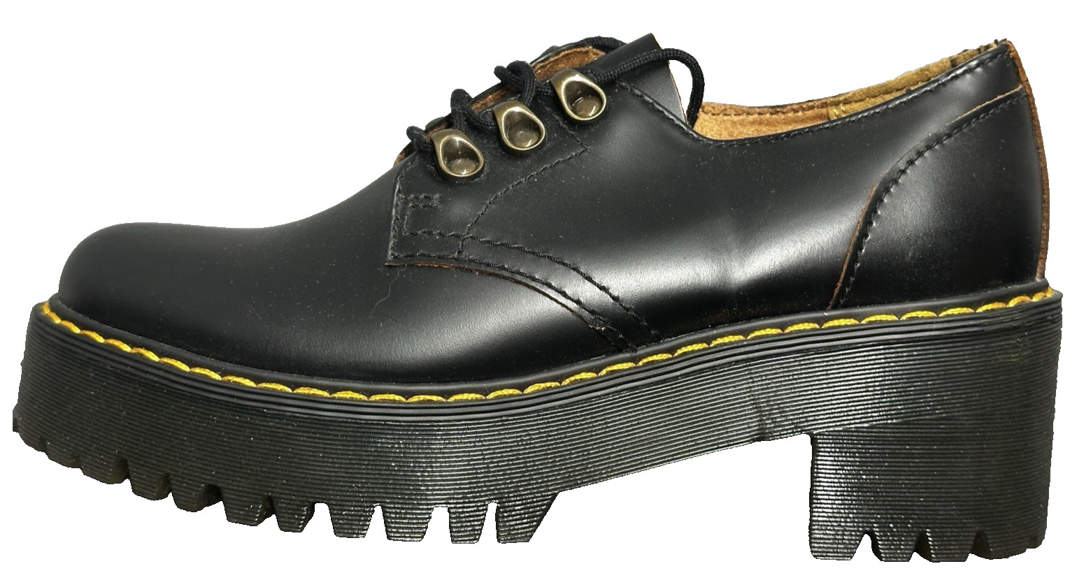 Dr Martens Leonalo LA004 Black Leather Chunky Lace Up Loafer Women’s SZ: 6 -Used