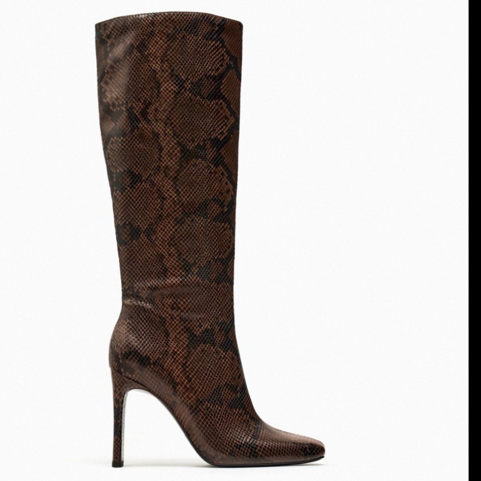 ZARA ANIMAL PRINT HIGH HEEL BOOTS