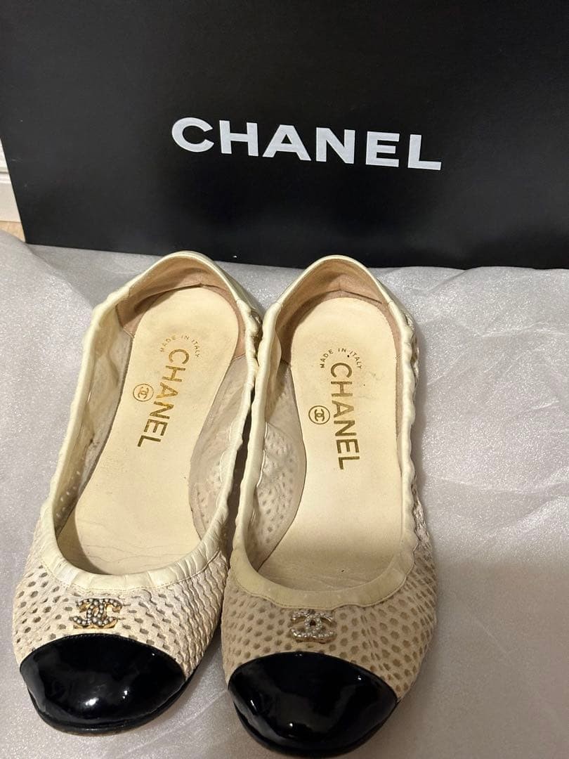 CHANEL Sandals Mule Shoes Cocomark EU 36.5 US 6.5 White Authentic