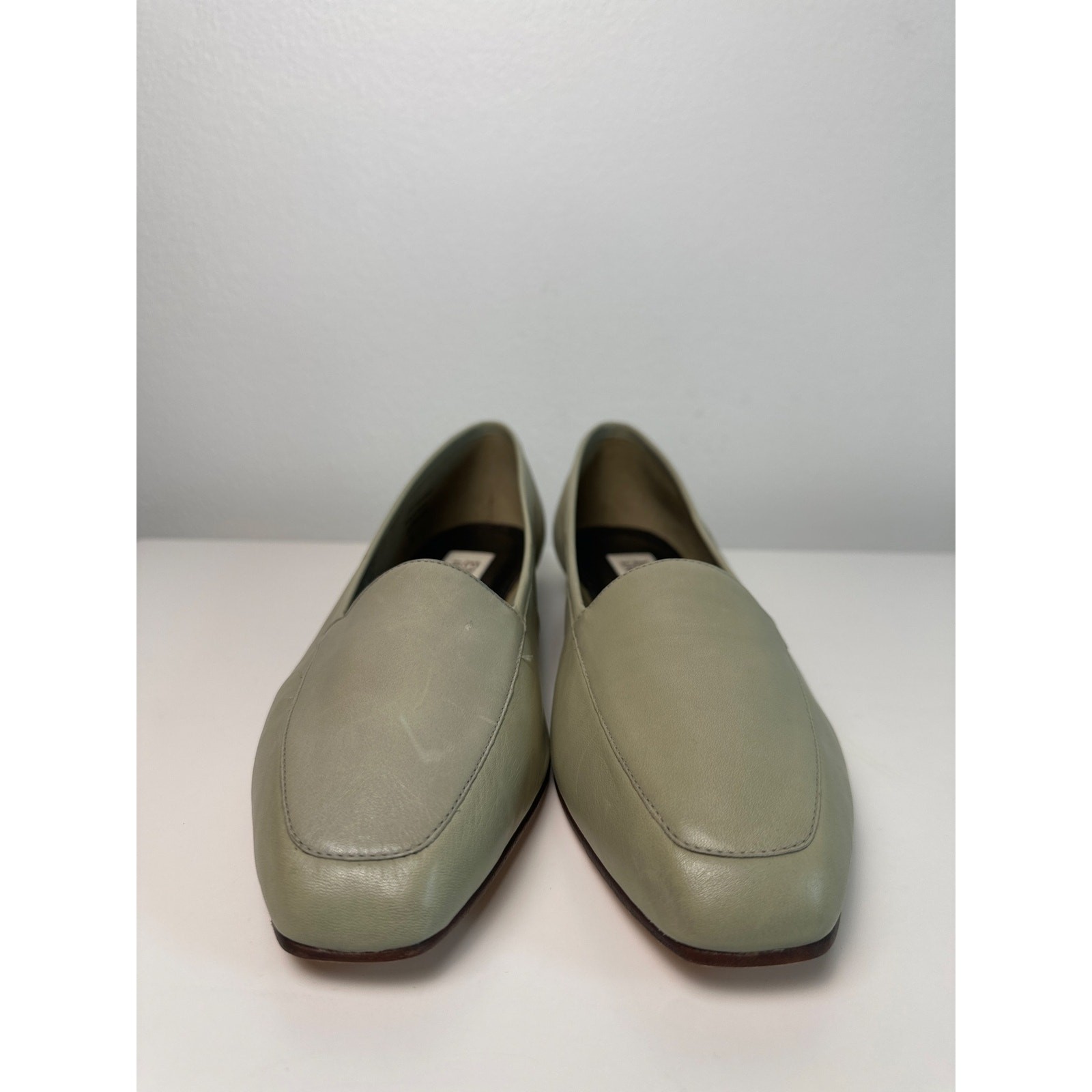 NIB Vtg Enzo Angiolini Liberty Green/Gray Leather Loafers Made in Brazil | 11 M