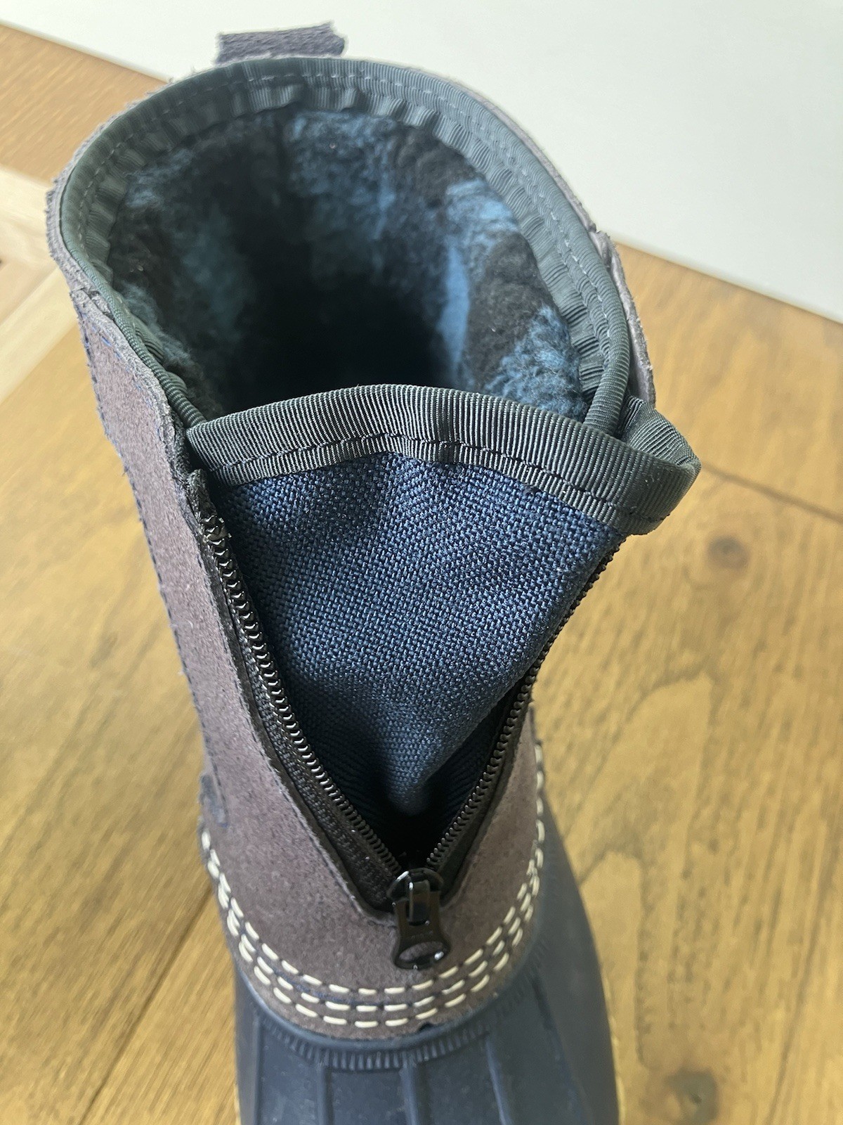 LL Bean Blue Front Zip Fleece Lined Insulated Duck Boots Women’s 6 , 8 9 11