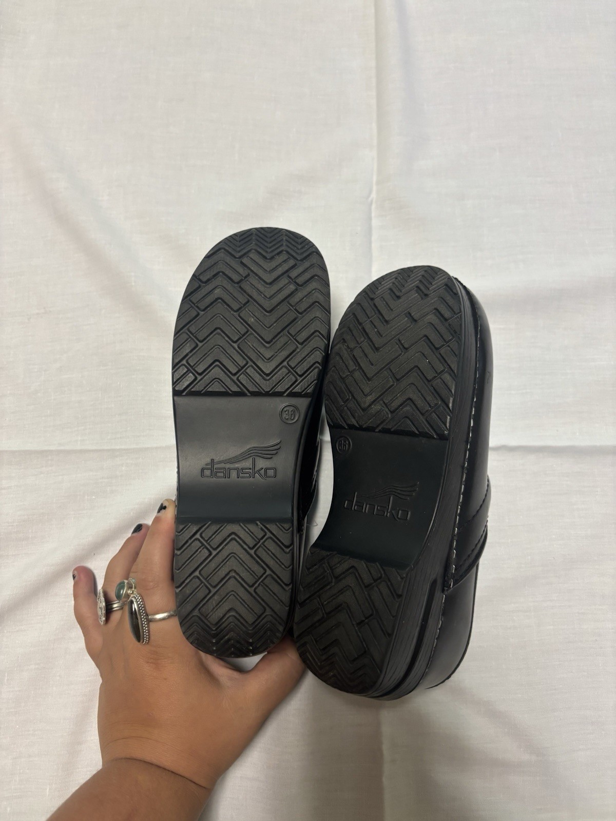 Dansko Professional Women’s Black Leather Slip-On Clogs Comfort US 5.5