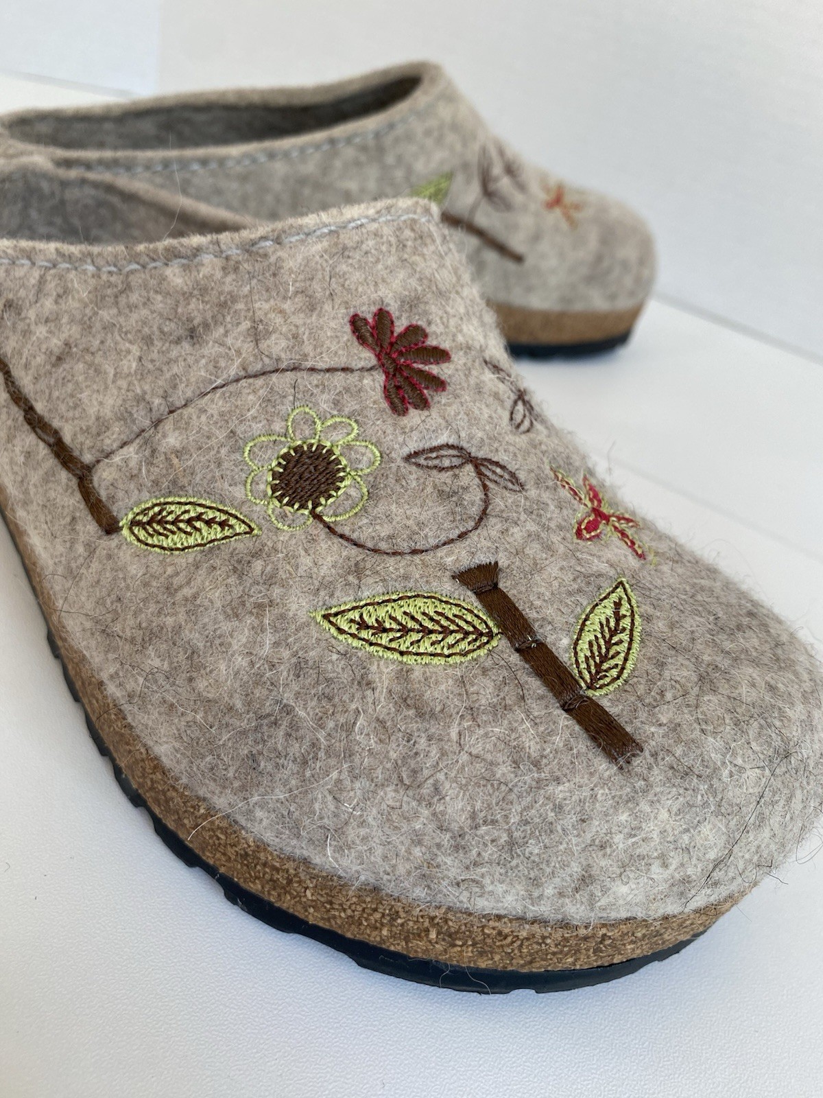 Haflinger Grizzly Wool Felt Clogs Slippers Women’s US 5 EU 36 Gray Excellent