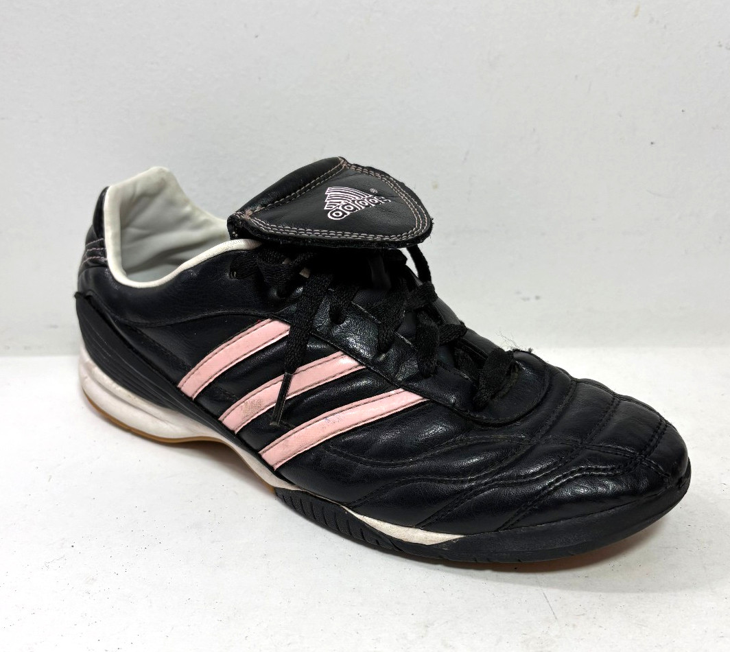 adidas WOMEN’S MATTEO BLACK & PINK INDOOR SOCCER SHOES, SIZE 8.5