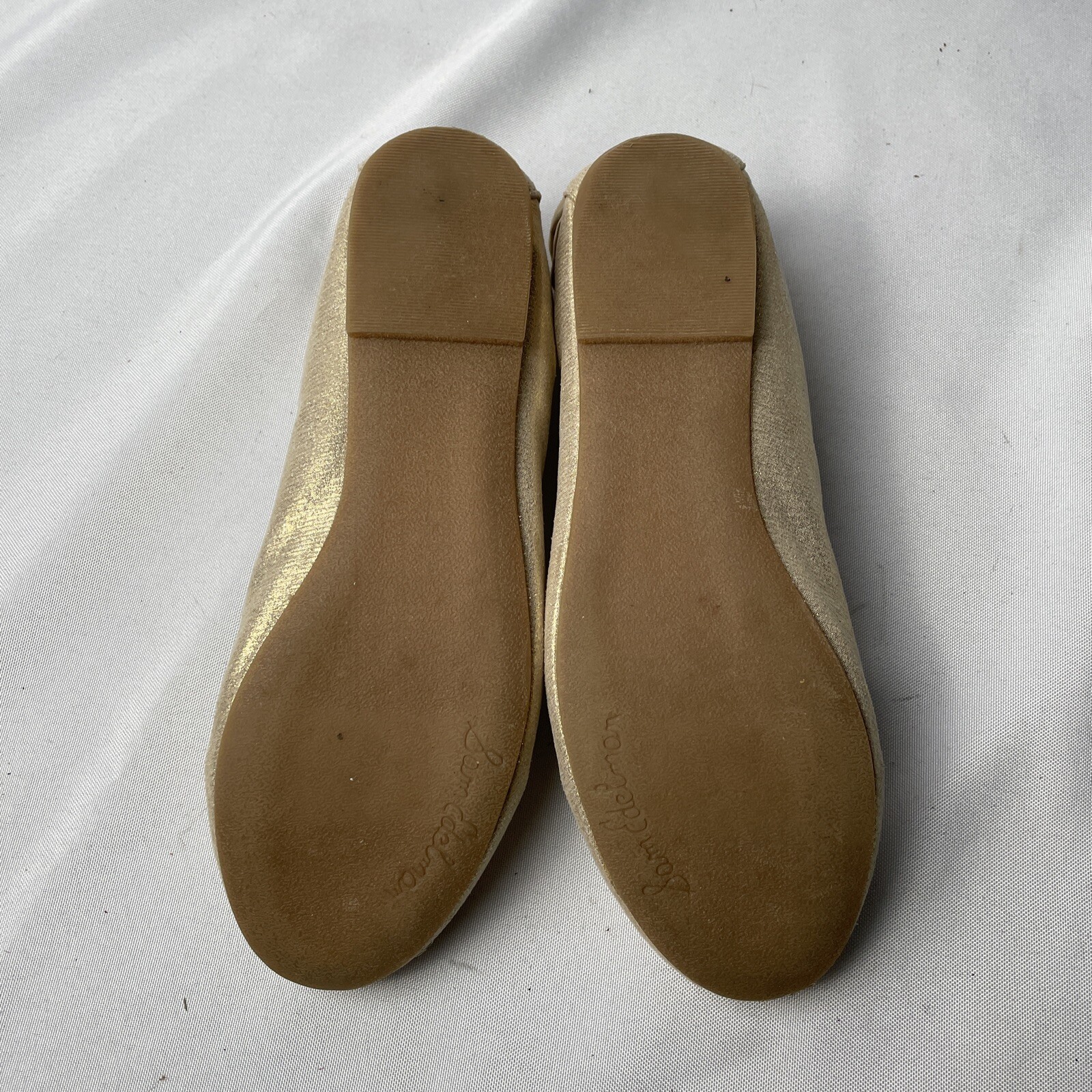 Sam Edelman Felicia Esmeralda Gold Ballet Flats Bow Womens Sz 4