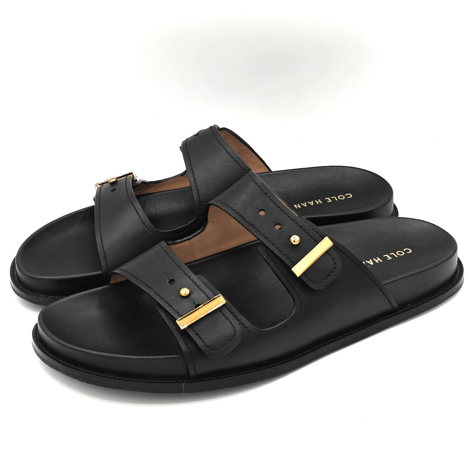 Cole Haan “Marisol” Women’s Leather Adjustable Double Banded Sandals Black