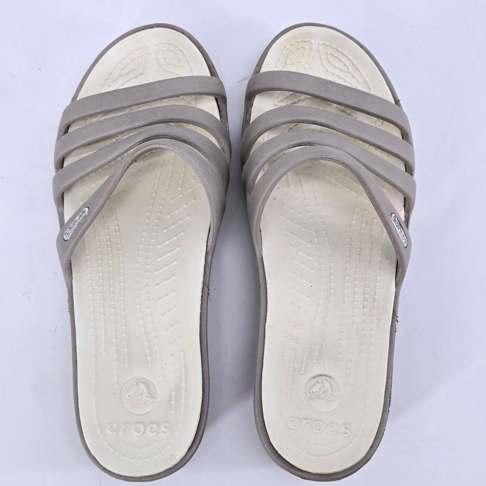 Crocs Patricia Four Strap Wedge Sandals Stucco Mushroom Neutral Women’s Size 7