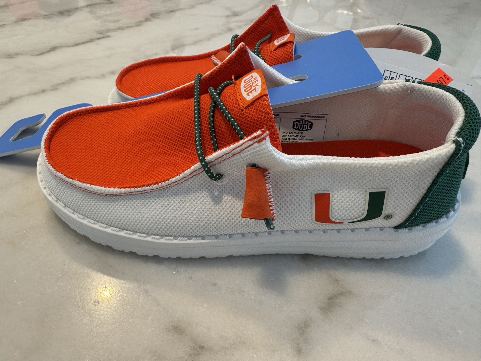 Hey Dude Wendy U of Miami Colorblock Slip-On Shoes Women’s US 5 EU 36