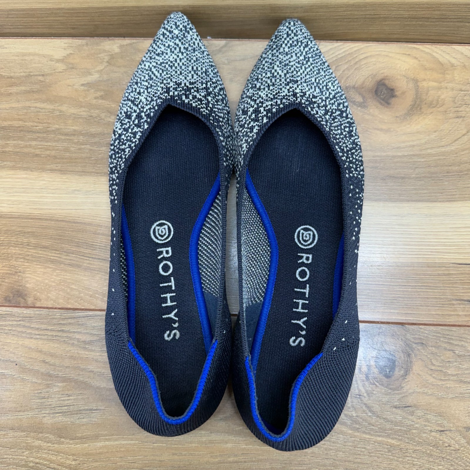 Rothys Point Flats Midnight Sparkle 9.5 Modern Minimalist Casual Office