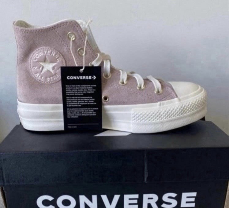 Converse Chuck Taylor All Star Lift Platform Hi Stone Mauve Canvas A03728C