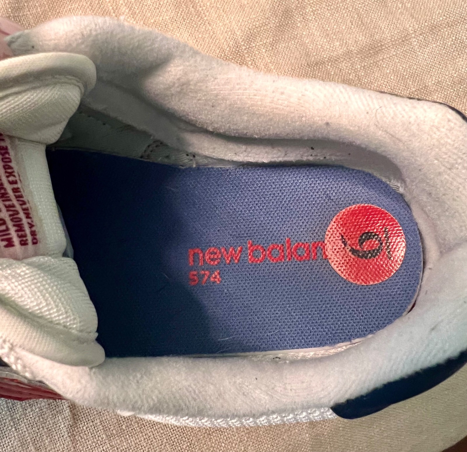 New Balance 574 Core Plus sneakers Womens 8, Boys 6. EUC Navy Red