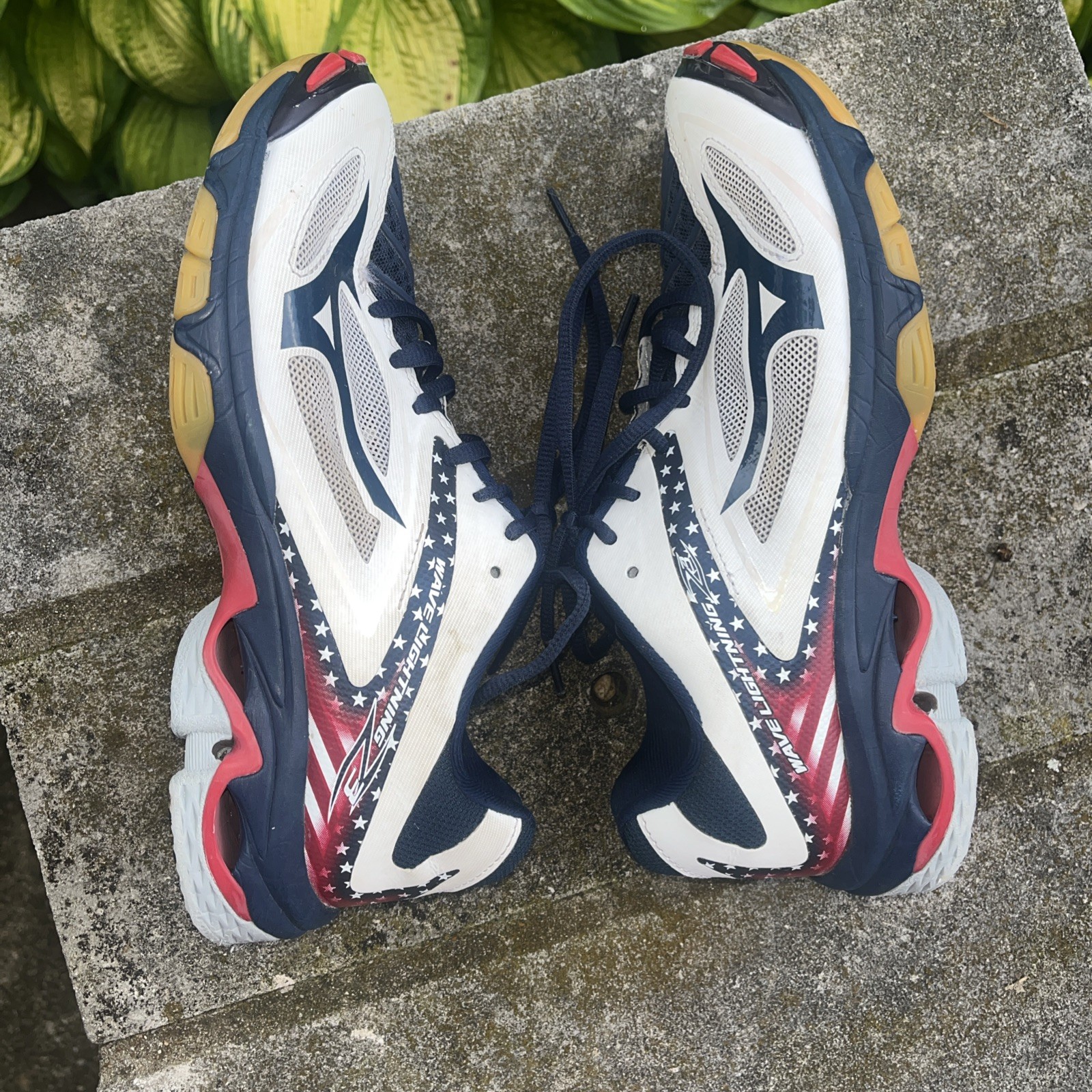 Mizuno Wave Lightning Z3 Sz 8 Womens Volleyball Shoes 430228 Red White Blue Flag