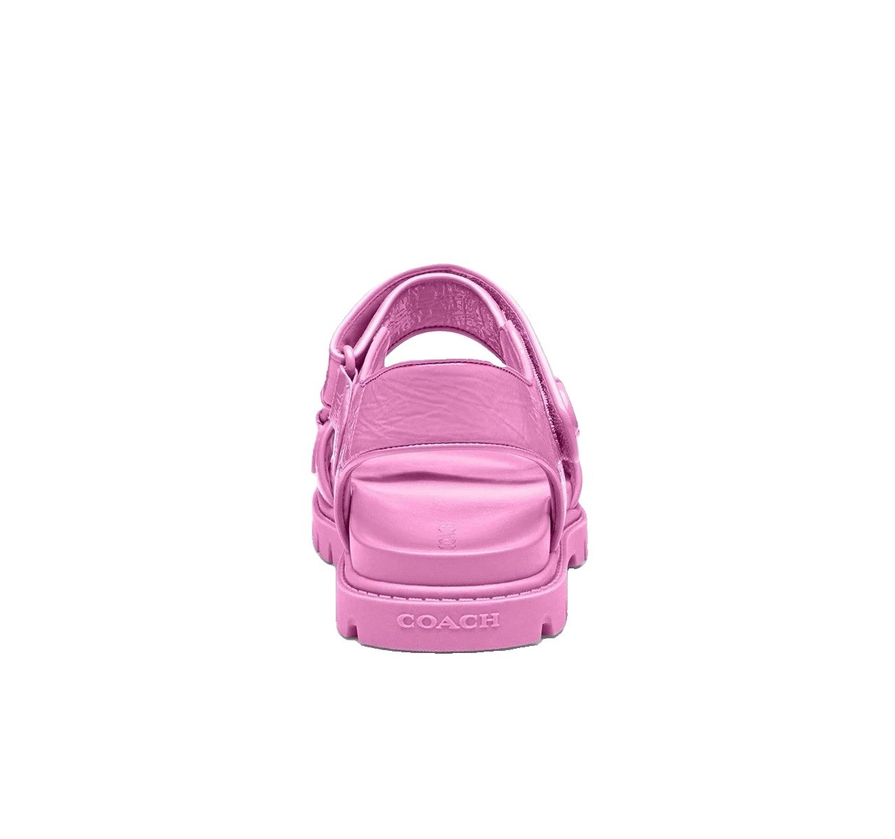 New COACH Women’s Brynn Fuchsia Pink Patent Leather Double Strap Sandals Sz 8.5