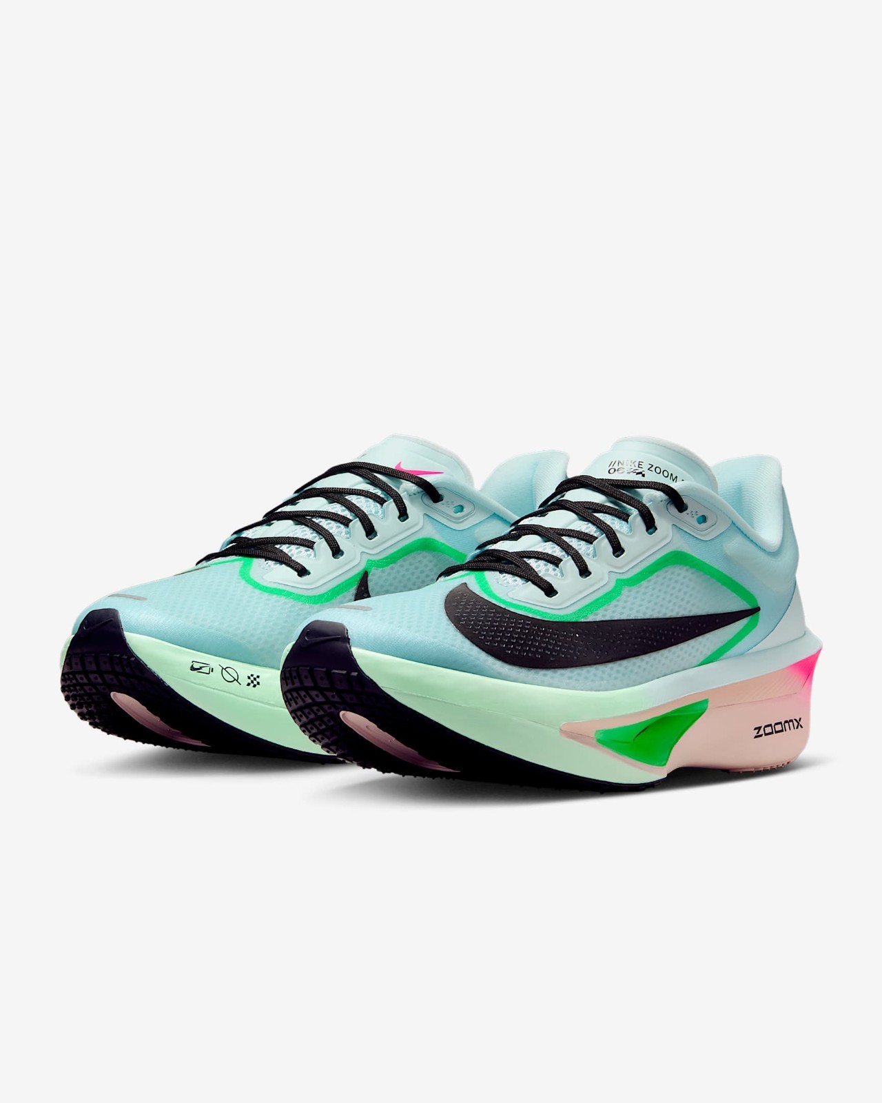 NIKE Women’s Zoom Fly 6 FN8455-402 Glacier Ice Hyper Pink Green Shock Black