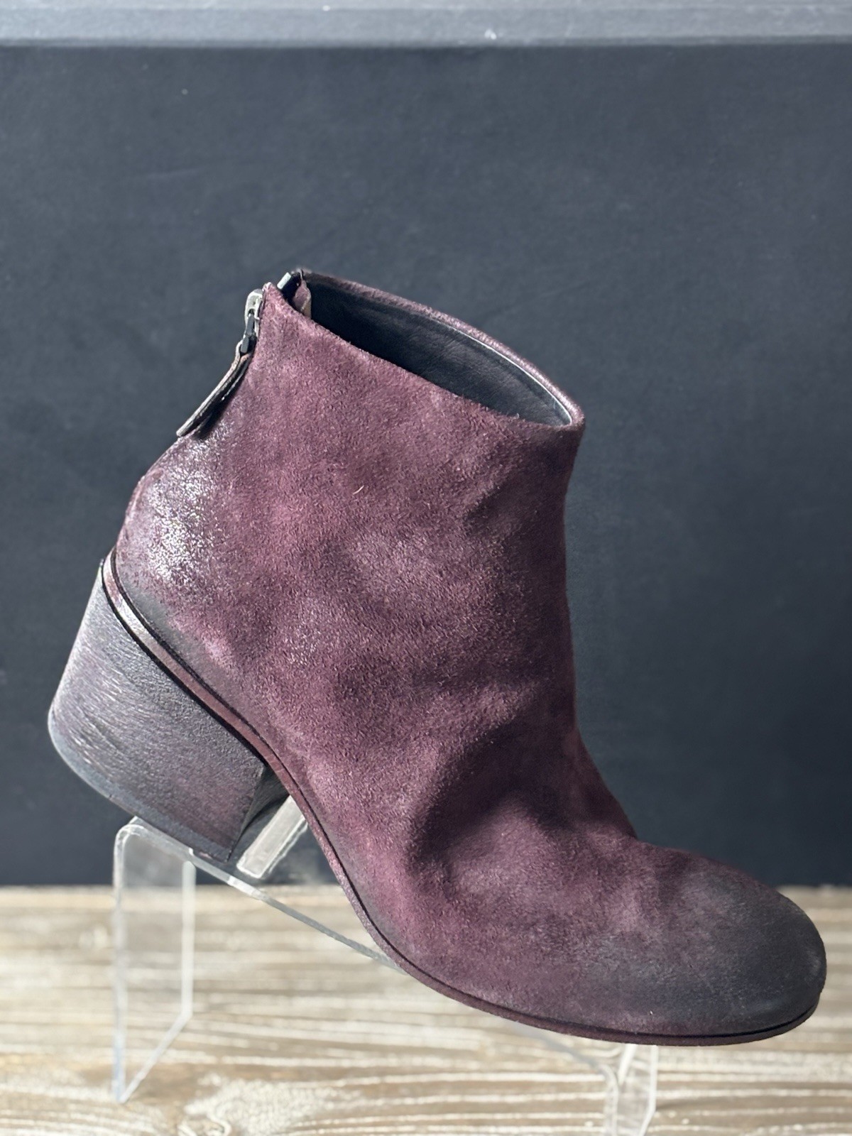Marsell Burgundy Vino Funghetto Suede Ankle Boots SZ 36 New With Box MSRP $1040.