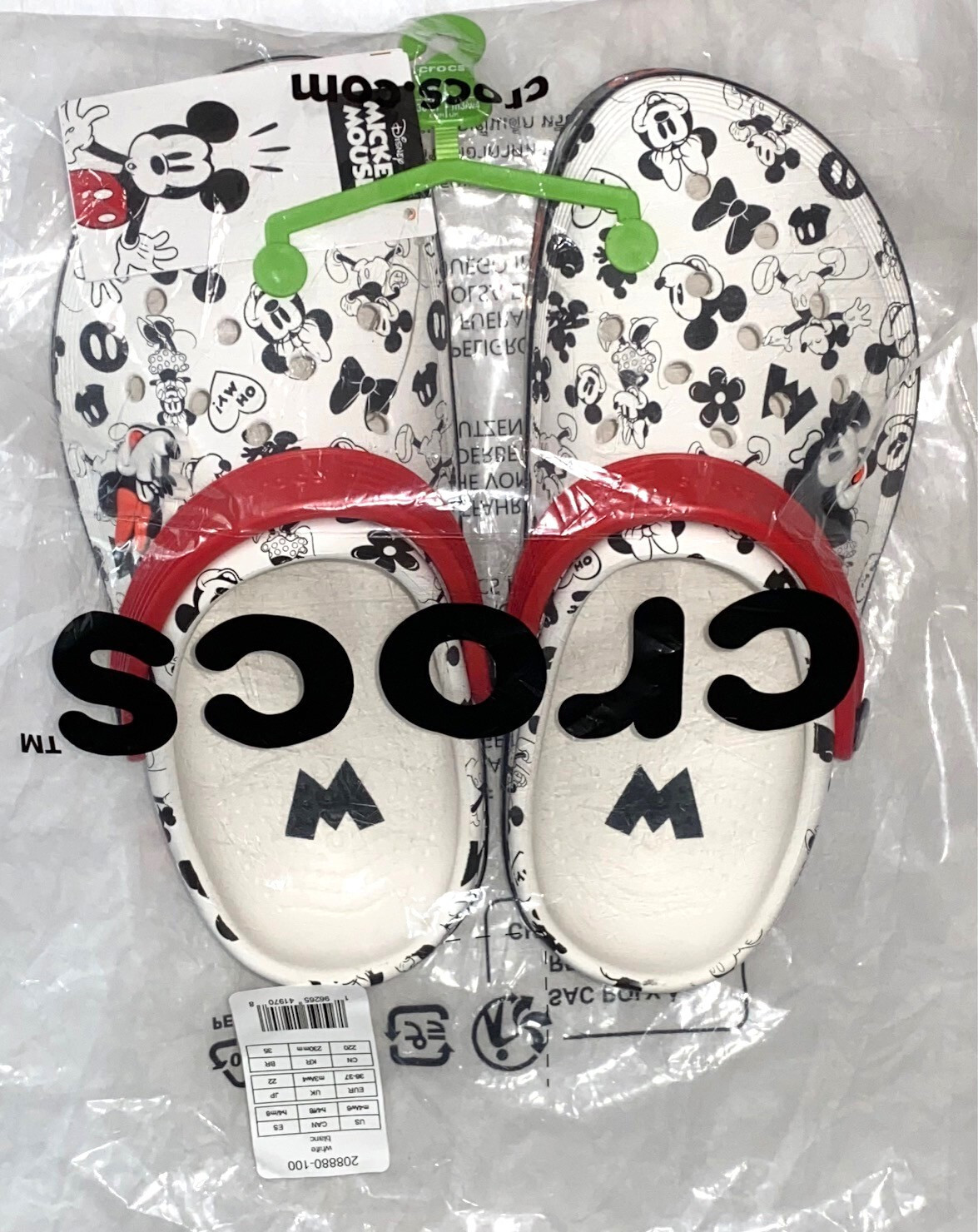 CROCS x Disney Mickey Minnie Off Court Clog w/ Jibbitz Womens US 6 / Mens US 4