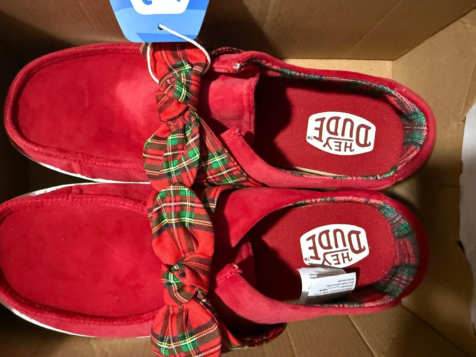 NWT Hey Dude Wendy Bow Tartan Plaid Women’s MSRP $74.99