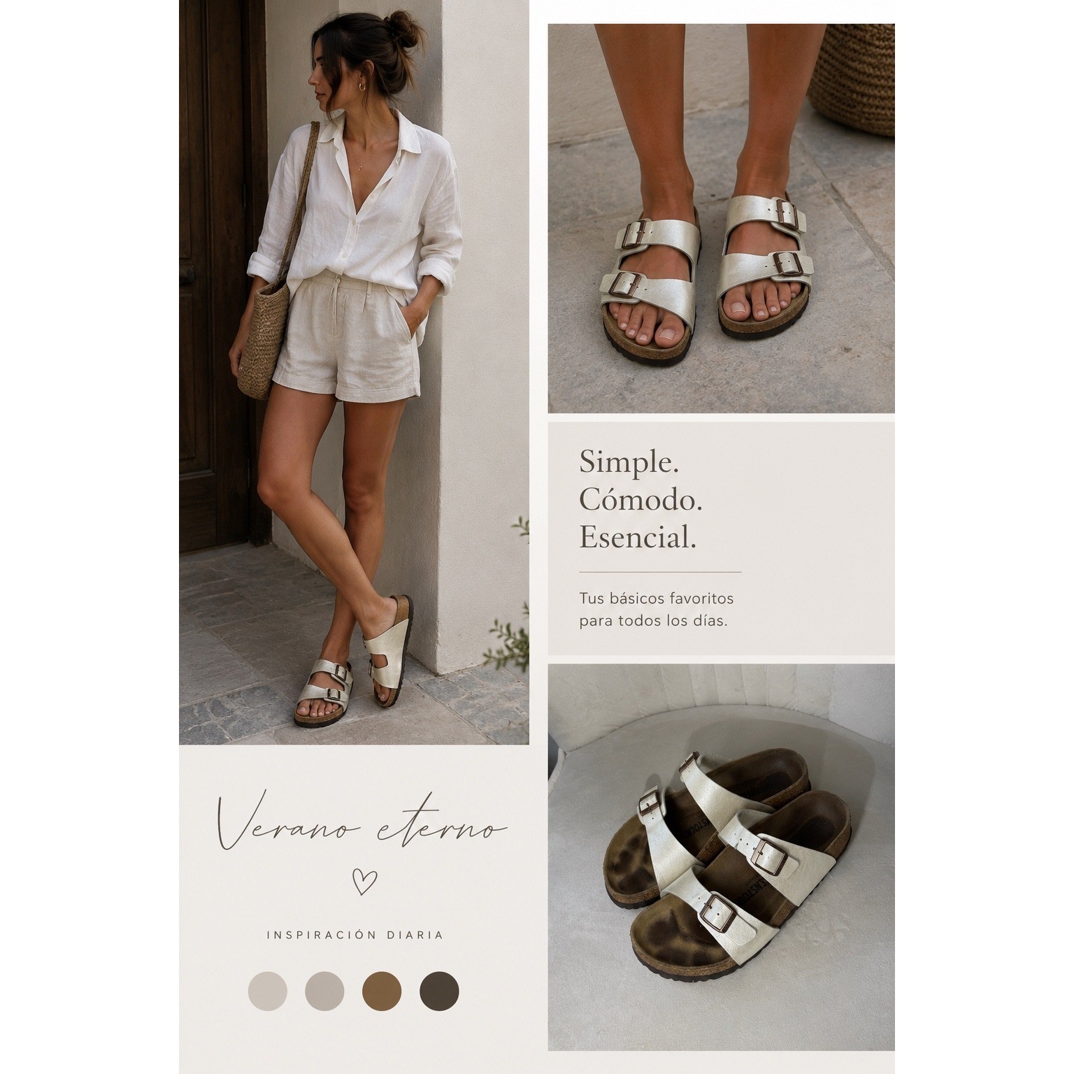Birkenstock Arizona Metallic White Pearl Sandals Size 39 Womens 8-8.5 Regular