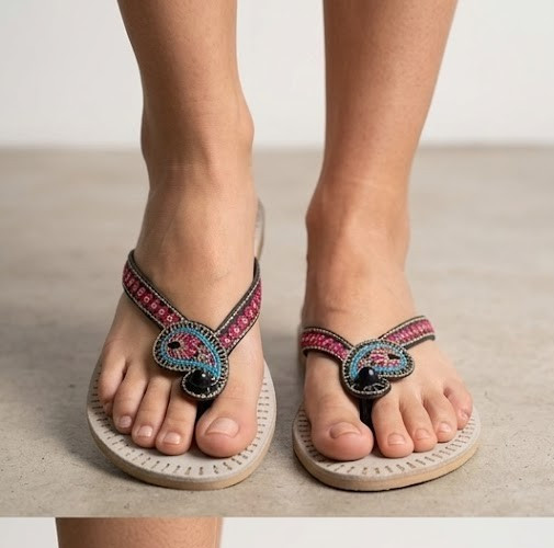Women Slippers Traditional Handmade Leather Indian Cream Footwear Flat US 9
