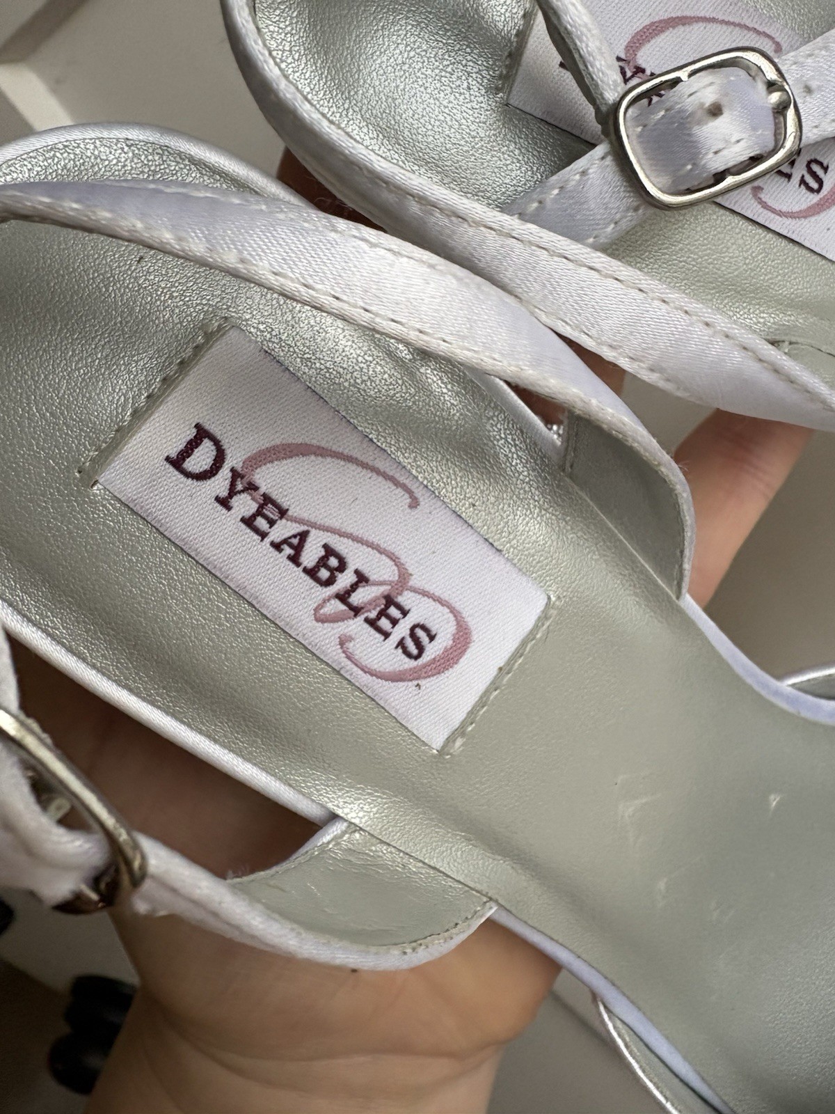 Dyeables Chantilly White Satin Slingback Heels Women’s Bridal Heel