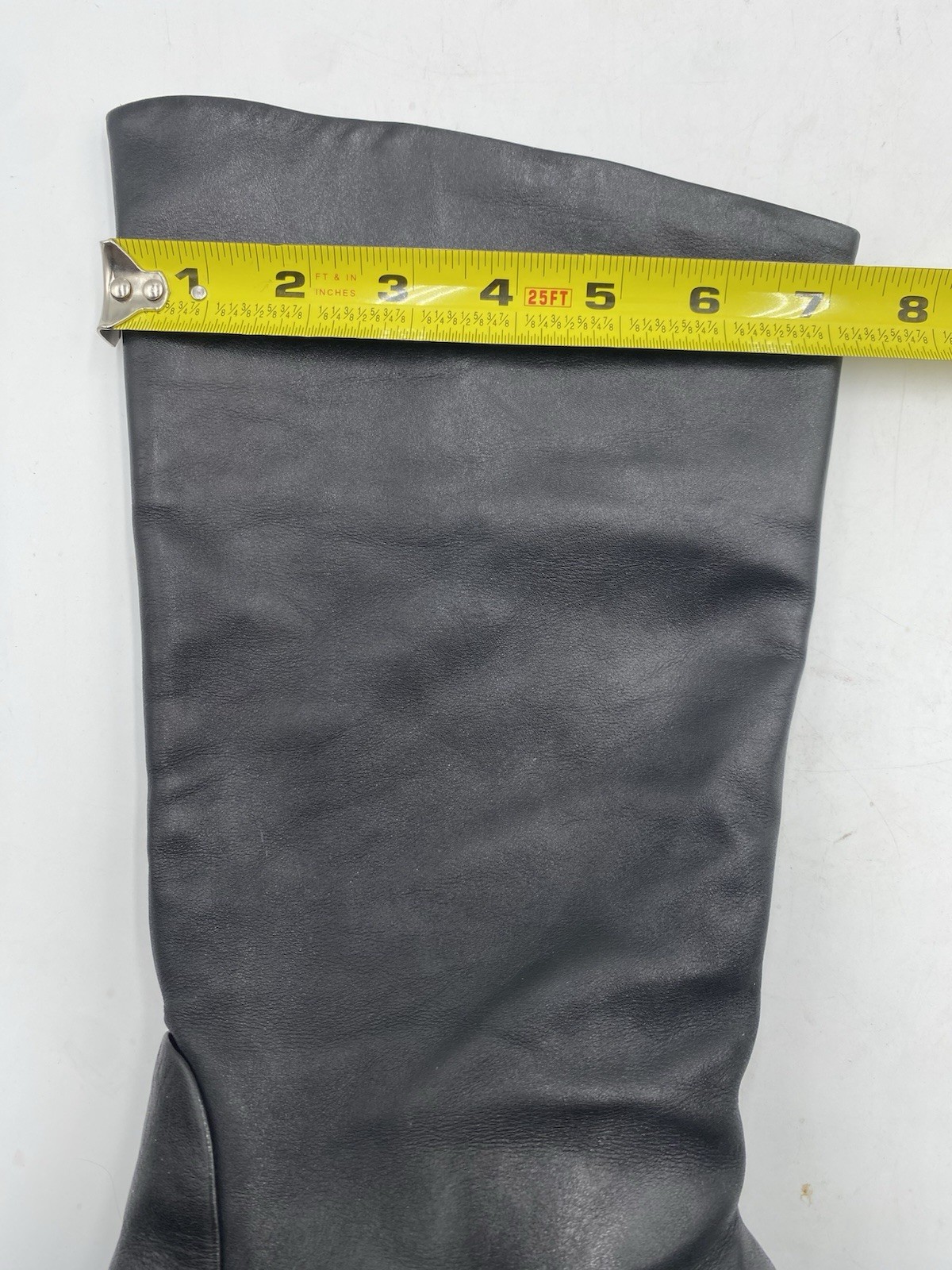 Suzy Womens Size 8 1/2 M Black Leather 13” Shaft Knee High Fashion Boots