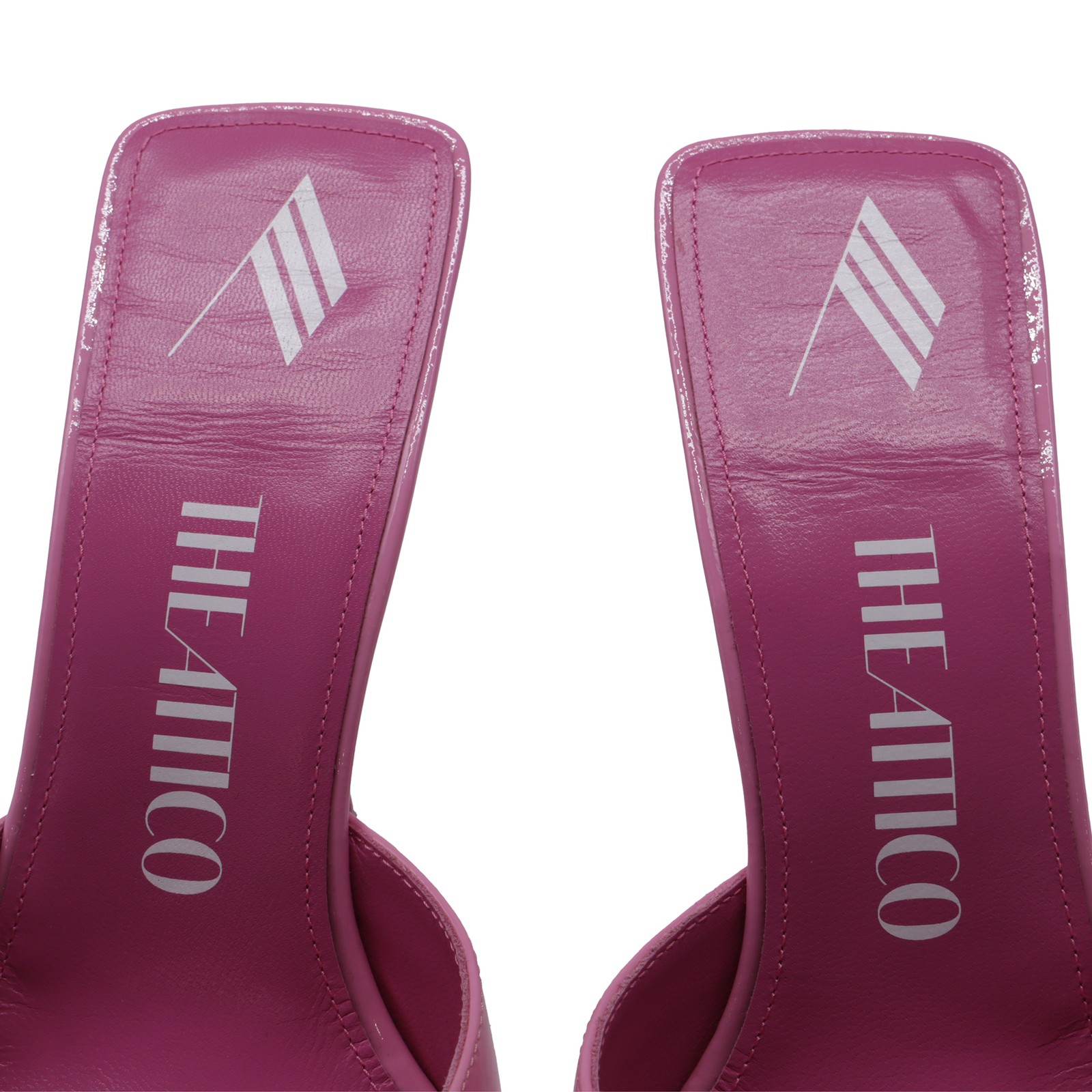 The Attico Anais Slide Sandals In Pink Patent Leather Women Pink Size 38