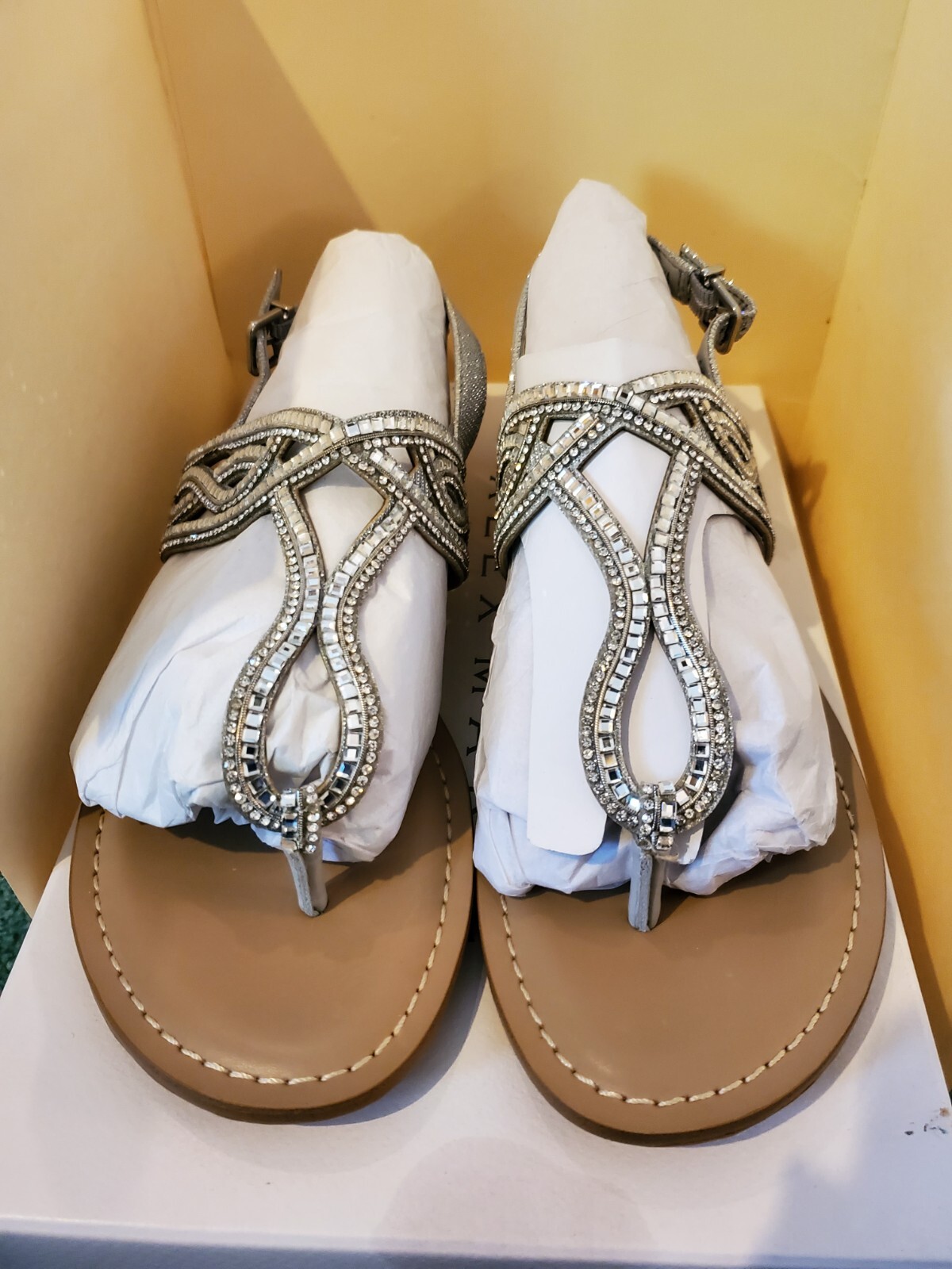 ALEX MARIE Silver PRISTEN Thong Sandals NIB Wmn’s Sz 8 M Party Wedding Ev