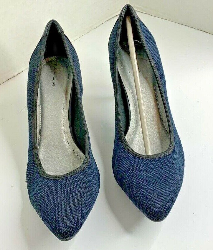 tahari Womens Sz 10 M Navy Blue Tacey Pump Shoes 2.75 in Heel