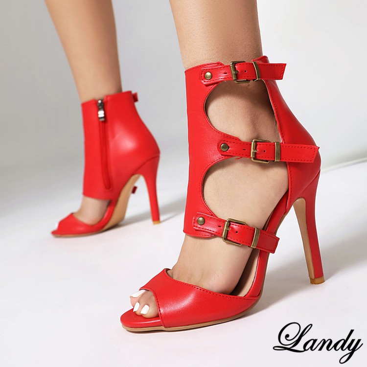 Women’s Roma Gladiator Ankle Boots Summer High Heel Shoes Buckle Sandals Sexy