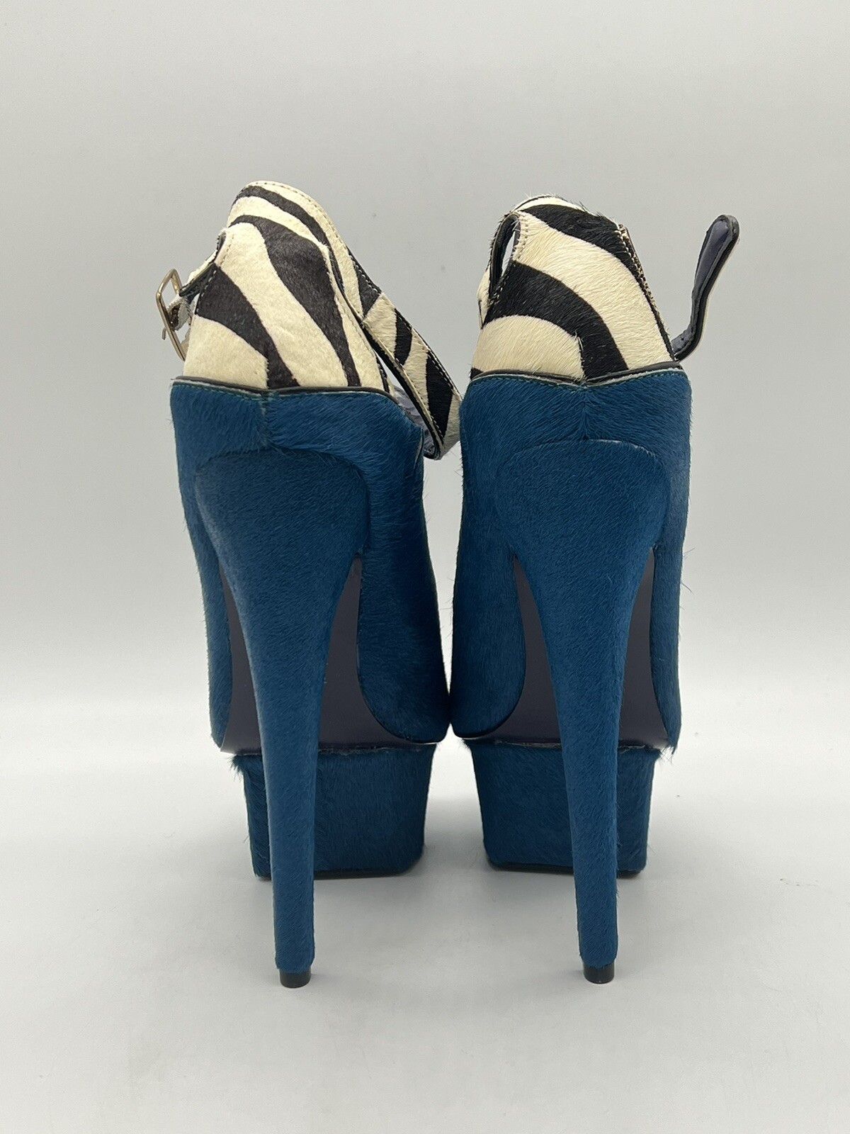 London Trash «Wynne» Teal 6.5″ Stiletto 2″ Platform Ankle Strap