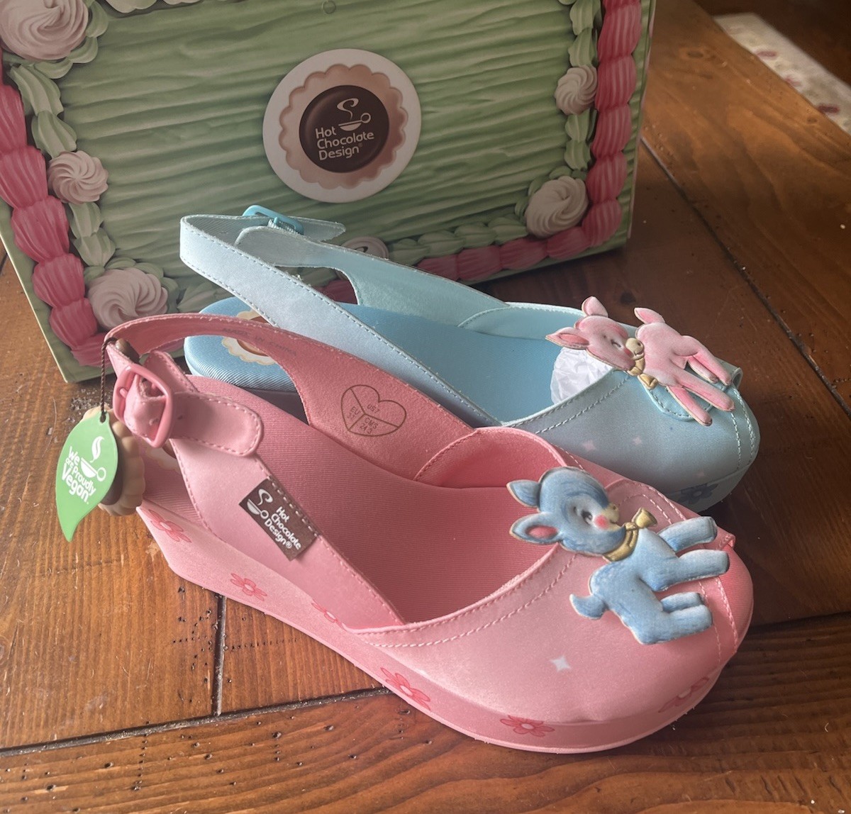 Brand new in box Hot Chocolate design deer wedge sandals size 7