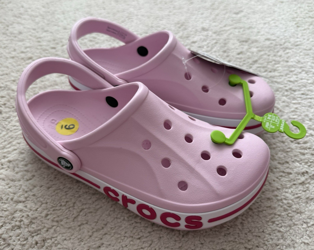 New CROCS Women’s BAYABAND CLOG 205089-6TG PINK SANDALS US W9/M7