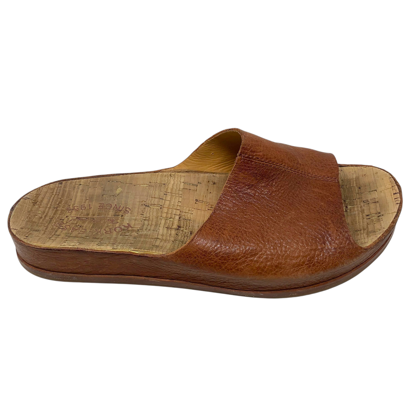 Kork-Ease Tutsi Slide Sandals Women’s 9 Brown Leather Cork Comfort Slip On