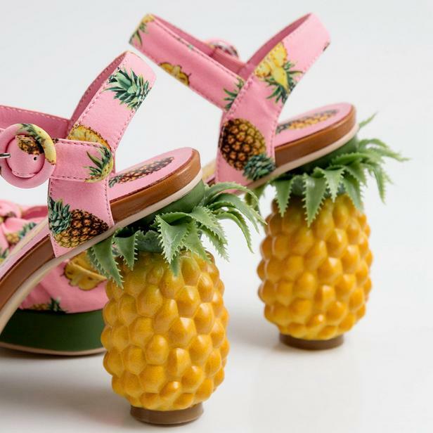 Women’s Sandals Print Pineapple High Heels Shoes Party Show Ball Gown Plus Size
