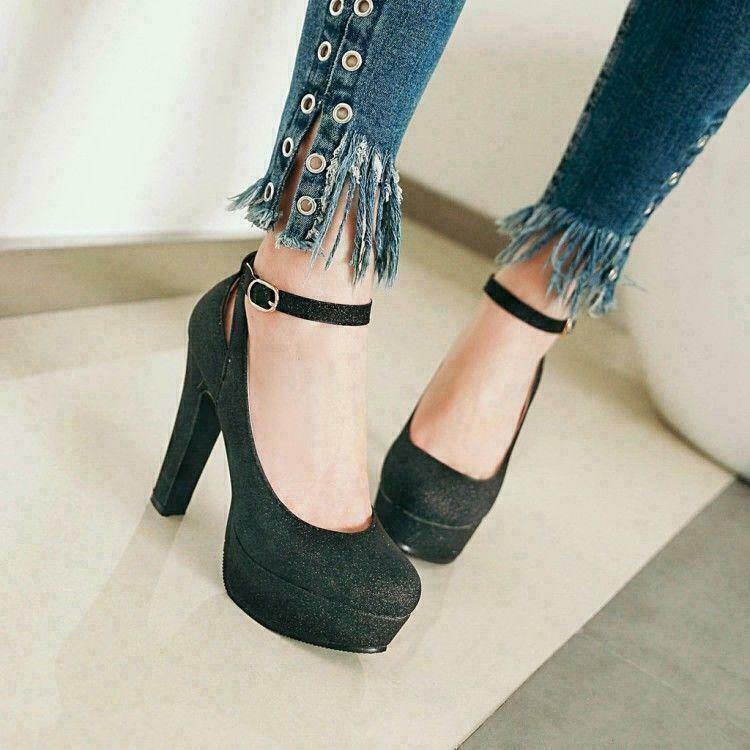 Fashion Women’s High Heels Platform Ankle Strap Pumps Party Club OL Casual Shoes
